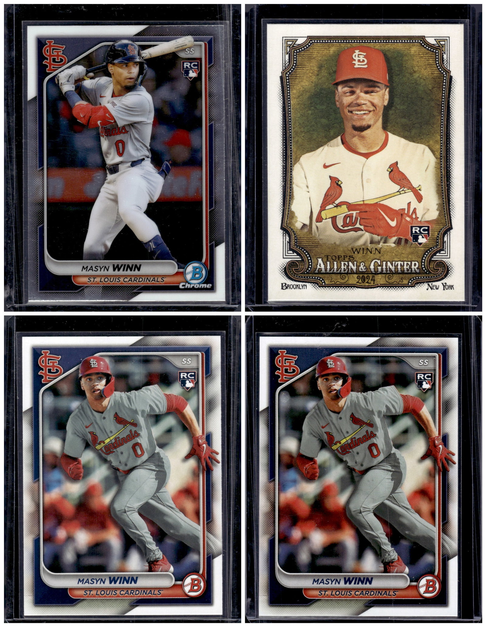 Lot of 4 Masyn Winn Rookie Cards. Bowman Chrome, Allen & Ginter, 2 Bowman Paper (1 of 1)