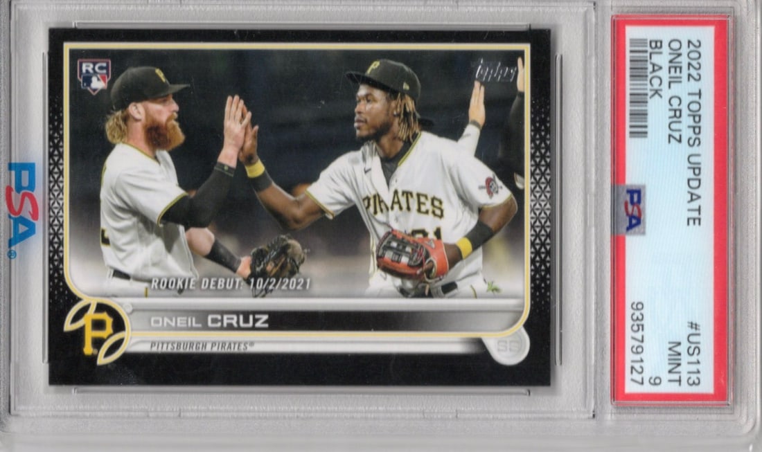 ONeil Cruz Rookie Card Black /71 2022 Topps Update #US113 PSA 9 Pirates Baseball Card (1 of 2)