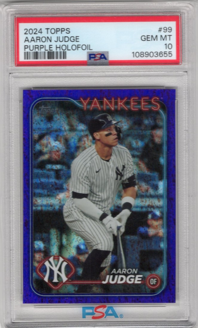 Aaron Judge Purple Holofoil /799 2024 Topps #99 PSA 10 Yankees Baseball Card (1 of 2)