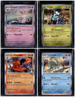 Lot of 4 Pokemon Holo Rares All From Different Scarlet & Violet Sets: TCG, Pikachu, Charizard, Rare, Secret Rare, Holo Cards, Pokemon & TCG Cards sold near Me, Nintendo, Evee, Houndoom, Reverse Holo Cards, 3 Star Ultra Rare, EX