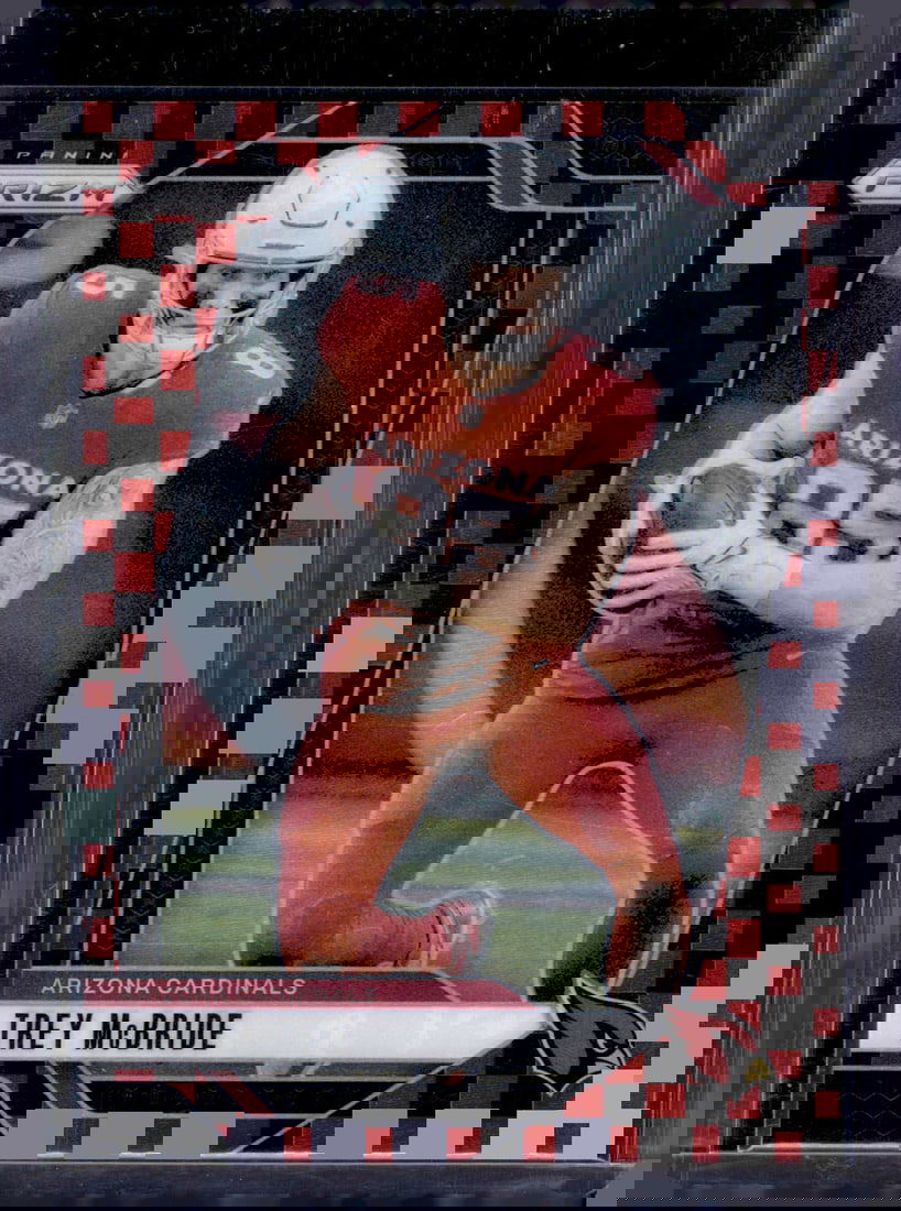 Trey McBride Red/Black Checker Prizm SSP 2024 Panini Prizm #4 Arizona Cardinals: Panini Select, Prizm, Mosaic, Contenders, Zenith, Phoenix, Illusions, Absolute, Rookie NFL Sports Trading Cards, SP, SSP, Cards, Football Cards for Sale Near Me, Superbowl & Hall of Fame Player Cards,