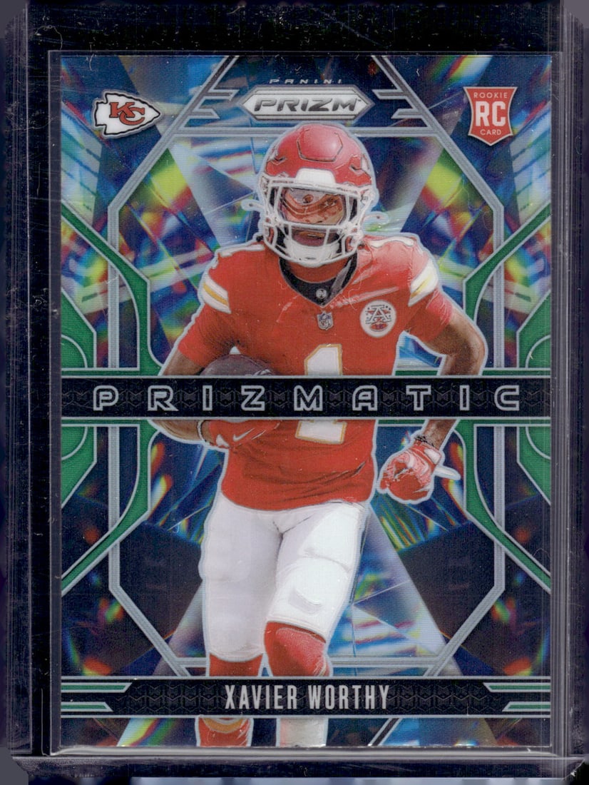 Xavier Worthy Rookie Card Prizmatic Green Prizm 2024 Panini Prizm #14 Chiefs (1 of 2)