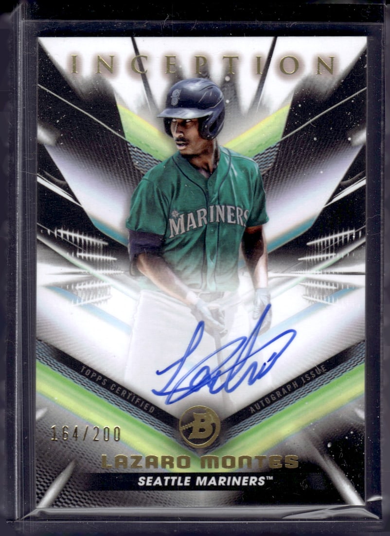 Lazaro Montes Auto /200 2023 Bowman Inception #BPA-LM Mariners Baseball Card (1 of 2)