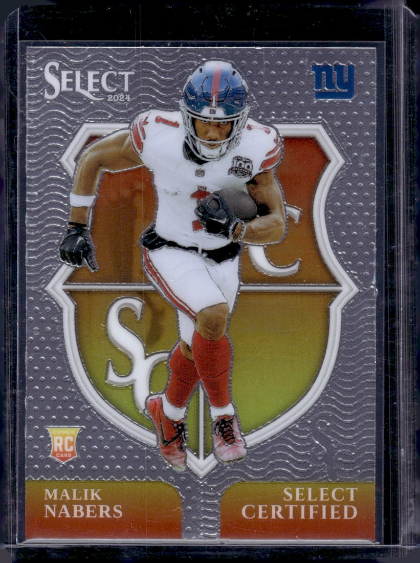 Malik Nabers Rookie Card Select Certified 2024 Panini Select #6 New York Giants (1 of 2)