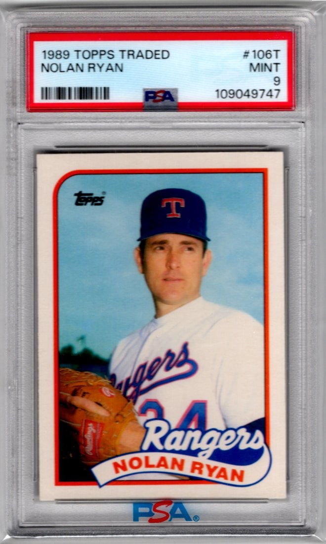 Nolan Ryan 1989 Topps Traded #106T PSA 9 Texas Rangers Baseball Card (1 of 2)