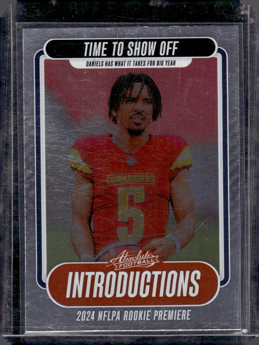 Jayden Daniels Rookie Card Introductions 2024 Panini Absolute #I-JDS Commanders: Panini Select, Prizm, Mosaic, Contenders, Zenith, Phoenix, Illusions, Absolute, Rookie NFL Sports Trading Cards, SP, SSP, Cards, Football Cards for Sale Near Me, Superbowl & Hall of Fame Player Cards,