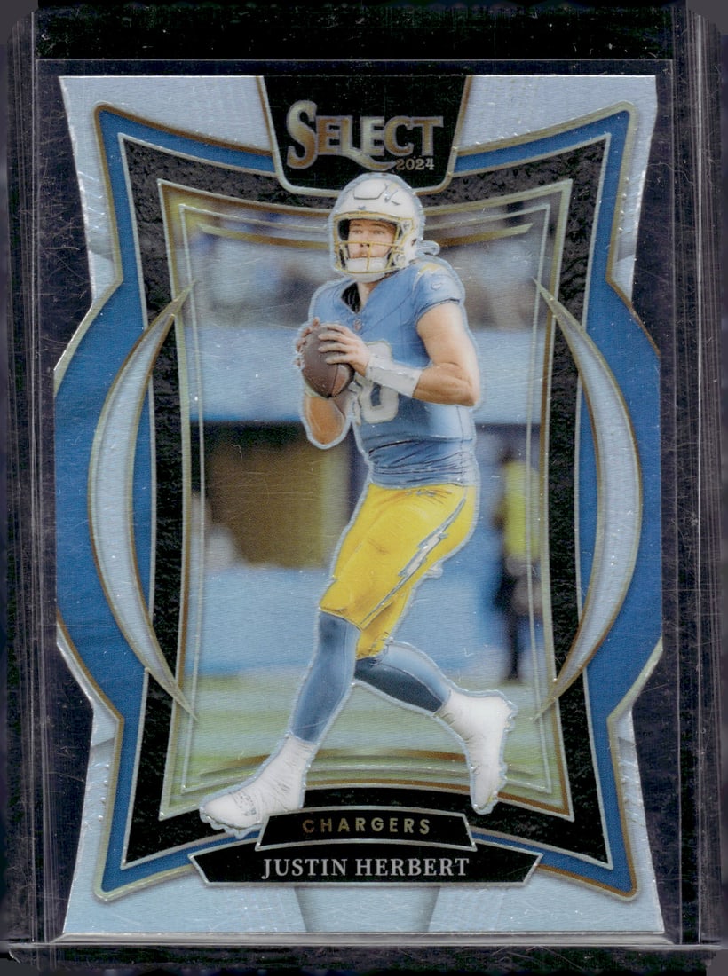 Justin Herbert Silver Prizm Die Cut 2024 Panini Select #41 LA Chargers (1 of 2)