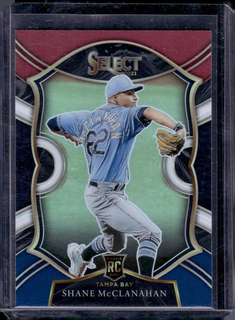 Shane McClanahan Rookie Card Red White Blue Prizm 2021 Panini Select #73: Panini Baseball MLB Trading & Sports Cards, Sports Cards for Sale Near Me, Prizm, Mosaic, Select, SP, SSP, Auction Memorabilia Lots for Sale On Line, World Series & Hall of Fame Players