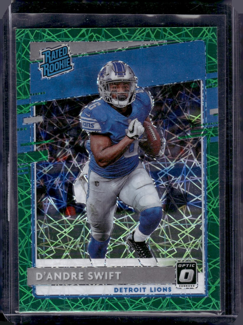 D'Andre Swift Rookie Card Green Velocity Prizm 2020 Donruss Optic #159 (1 of 2)