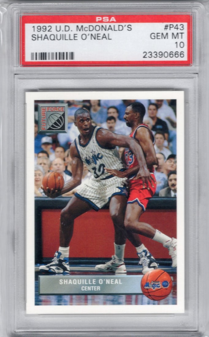 Shaquille O'Neal Rookie Card 1992 Upper Deck McDonald's #P43 PSA 10 Lakers, Magic (1 of 2)