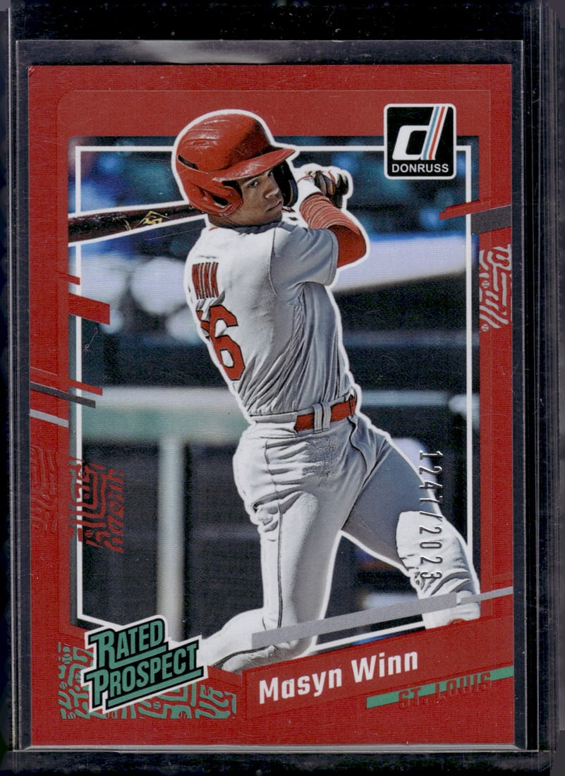 Masyn Winn Rated Prospect Red /2023 2023 Panini Donruss #48 St. Louis Cardinals: Panini Baseball MLB Trading & Sports Cards, Sports Cards for Sale Near Me, Prizm, Mosaic, Select, SP, SSP, Auction Memorabilia Lots for Sale On Line, World Series & Hall of Fame Players