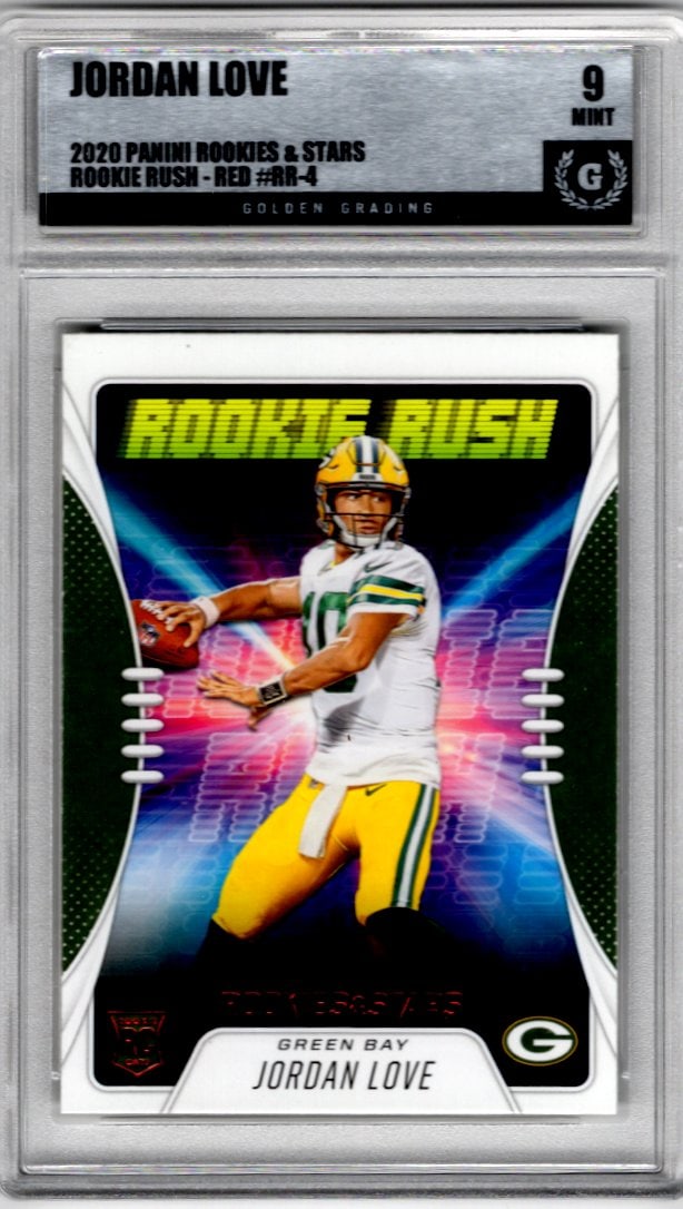 Jordan Love Rookie Rush Red 2020 Panini Rookies & Stars #RR-4 Golden Grading 9 MINT (1 of 2)