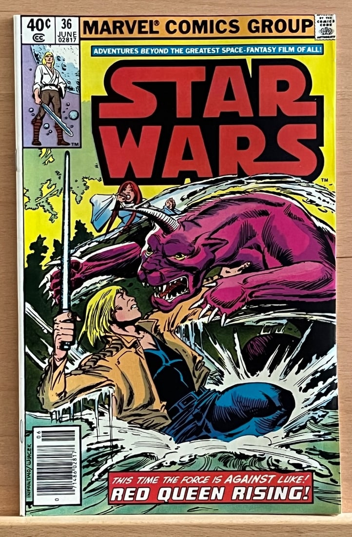 Star Wars Vintage Marvel Comic Book, 1980 #36 June, Force Against Luke! Red Queen Rising! (1 of 3)