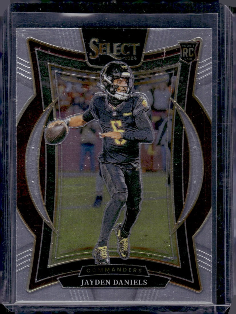 Jayden Daniels Rookie Card 2024 Panini Select #26 Commanders Football Card: Panini Select, Prizm, Mosaic, Contenders, Zenith, Phoenix, Illusions, Absolute, Rookie NFL Sports Trading Cards, SP, SSP, Cards, Football Cards for Sale Near Me, Superbowl & Hall of Fame Player Cards,