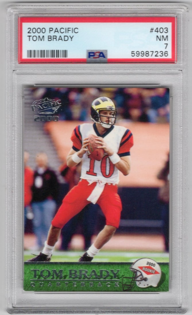 Tom Brady Rookie Card 2000 Pacific #403 PSA 7 Michigan, Patriots (1 of 2)