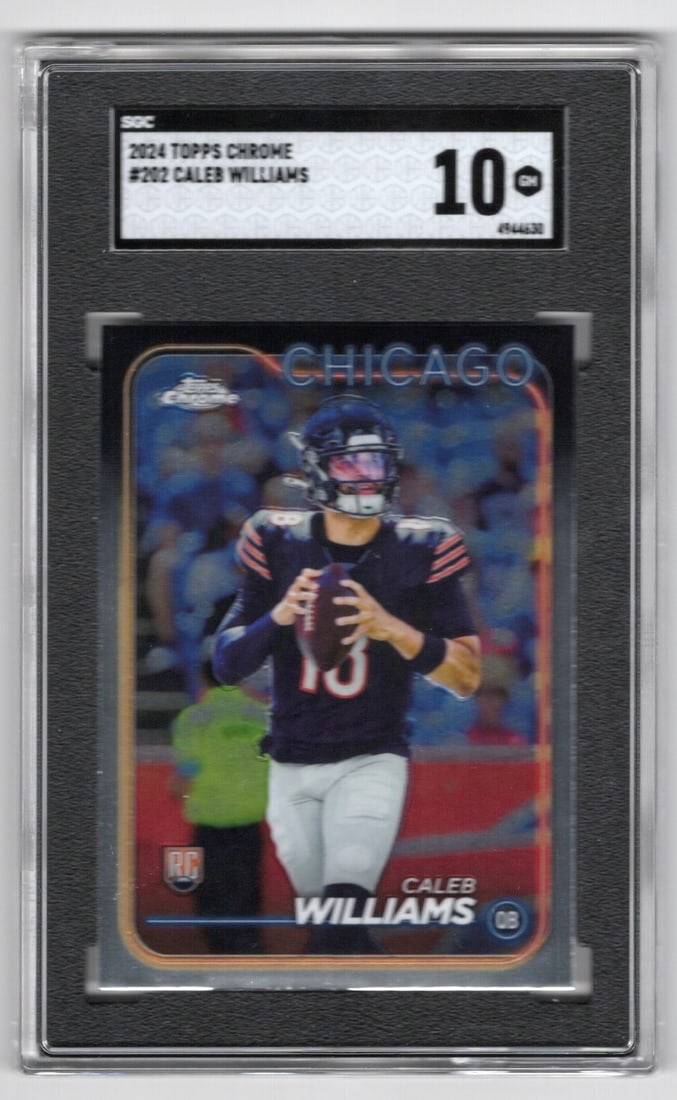 Caleb Williams Rookie Card 2024 Topps Chrome #202 SGC 10 Bears Football Card (1 of 2)