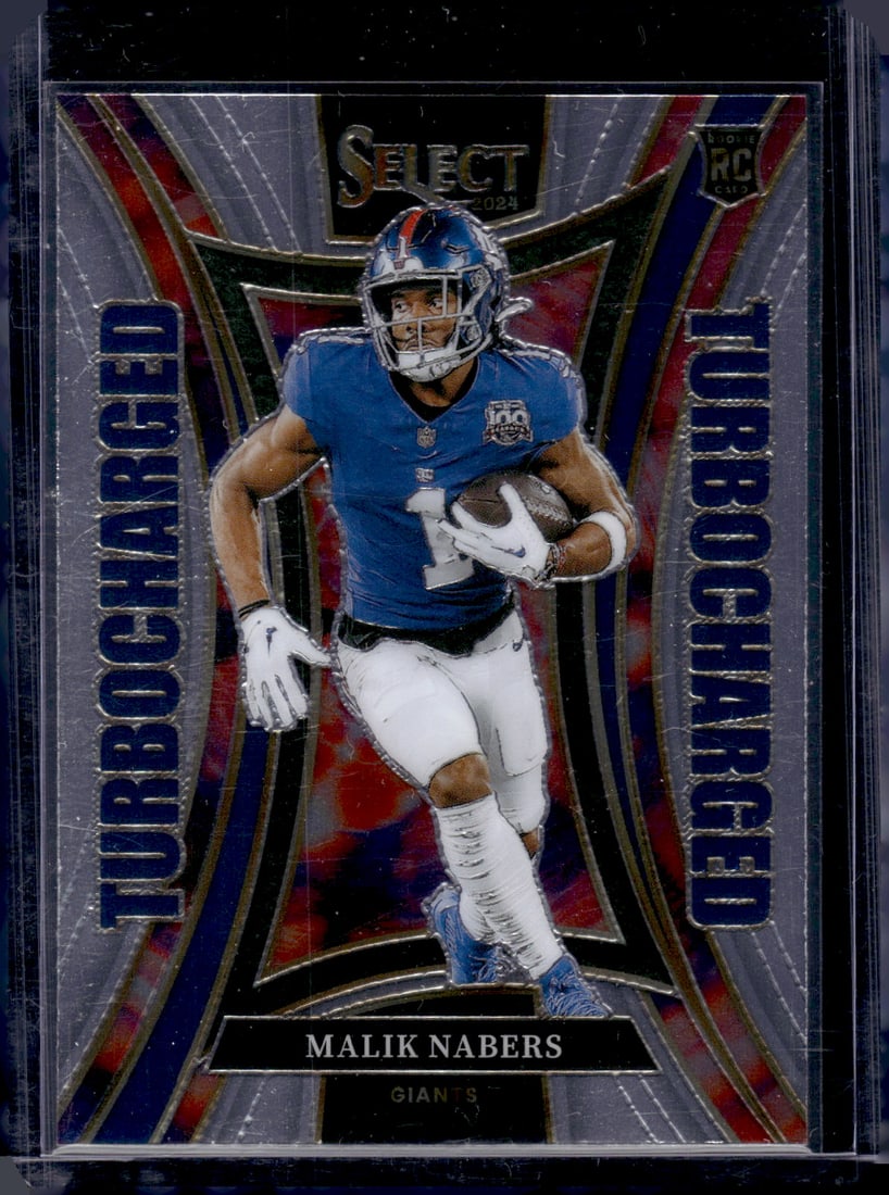 Malik Nabers Rookie Card Turbocharged 2024 Panini Select #15 New York Giants (1 of 2)