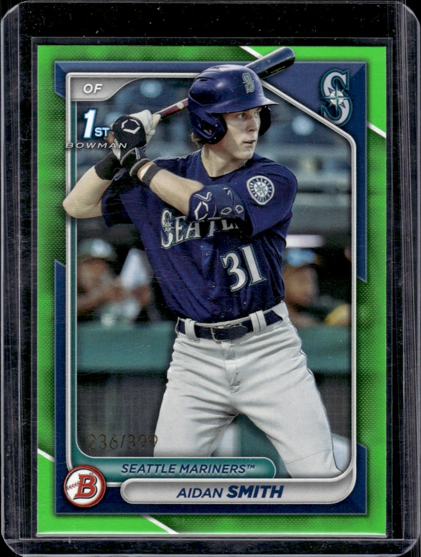 Aidan Smith 1st Bowman Neon Green /399 2024 Bowman #BP-45 Mariners (1 of 2)