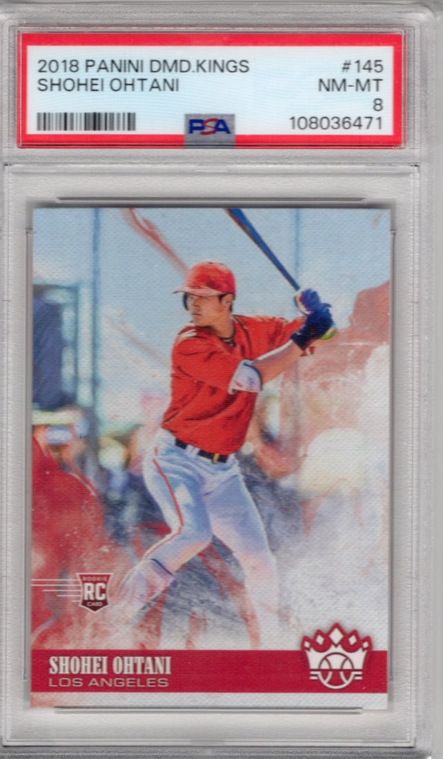 Shohei Ohtani Rookie Card 2018 Panini Diamond Kings #145 PSA 8 Angels, Dodgers: Panini Baseball MLB Trading & Sports Cards, Sports Cards for Sale Near Me, Prizm, Mosaic, Select, SP, SSP, Auction Memorabilia Lots for Sale On Line, World Series & Hall of Fame Players