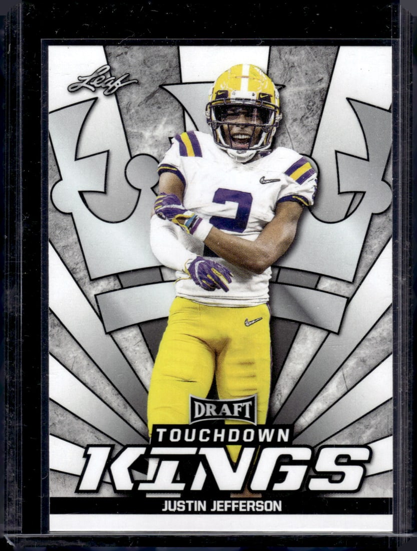 Justin Jefferson Rookie Card Touchdown Kings 2020 Leaf Draft #87 LSU Tigers, Vikings (1 of 2)