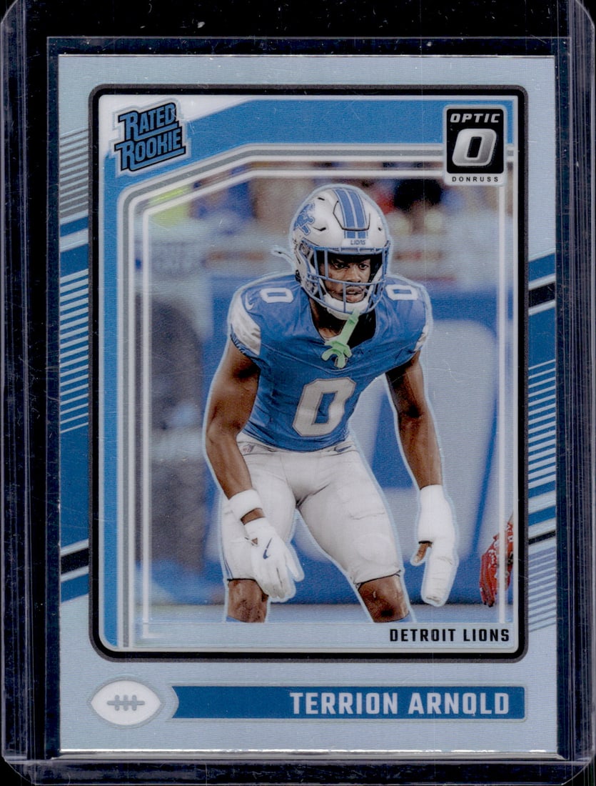 Terrion Arnold Rookie Card Holo Prizm 2024 Donruss Optic #290 Lions: Donruss Optic Football NLF Trading & Sports Cards, Sports Cards for Sale Near Me, Valuable Memorabilia Auction Lots Sold On Line, SP, SSP