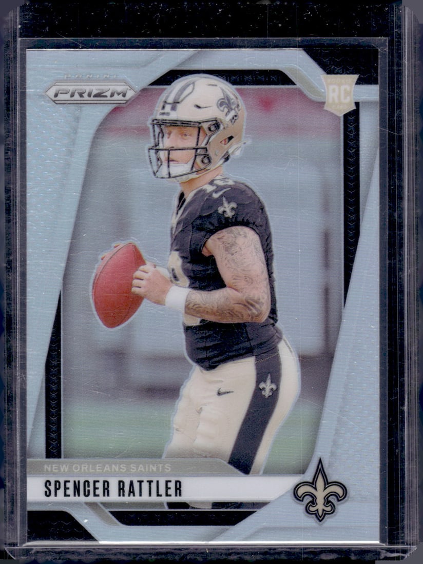 Spencer Rattler Rookie Card Silver Prizm 2024 Panini Prizm #388 Saints Football Card (1 of 2)