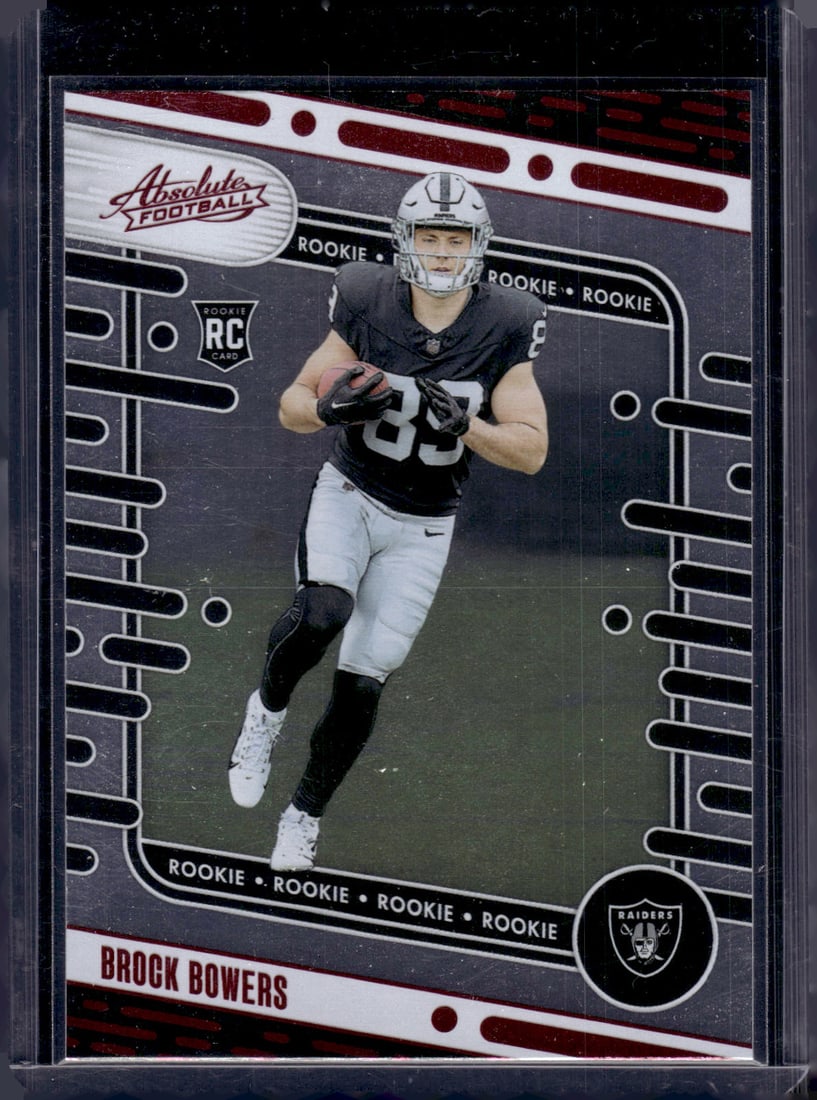 Brock Bowers Rookie Card Red 2024 Panini Absolute #113 Raiders Football Card: Panini Select, Prizm, Mosaic, Contenders, Zenith, Phoenix, Illusions, Absolute, Rookie NFL Sports Trading Cards, SP, SSP, Cards, Football Cards for Sale Near Me, Superbowl & Hall of Fame Player Cards,