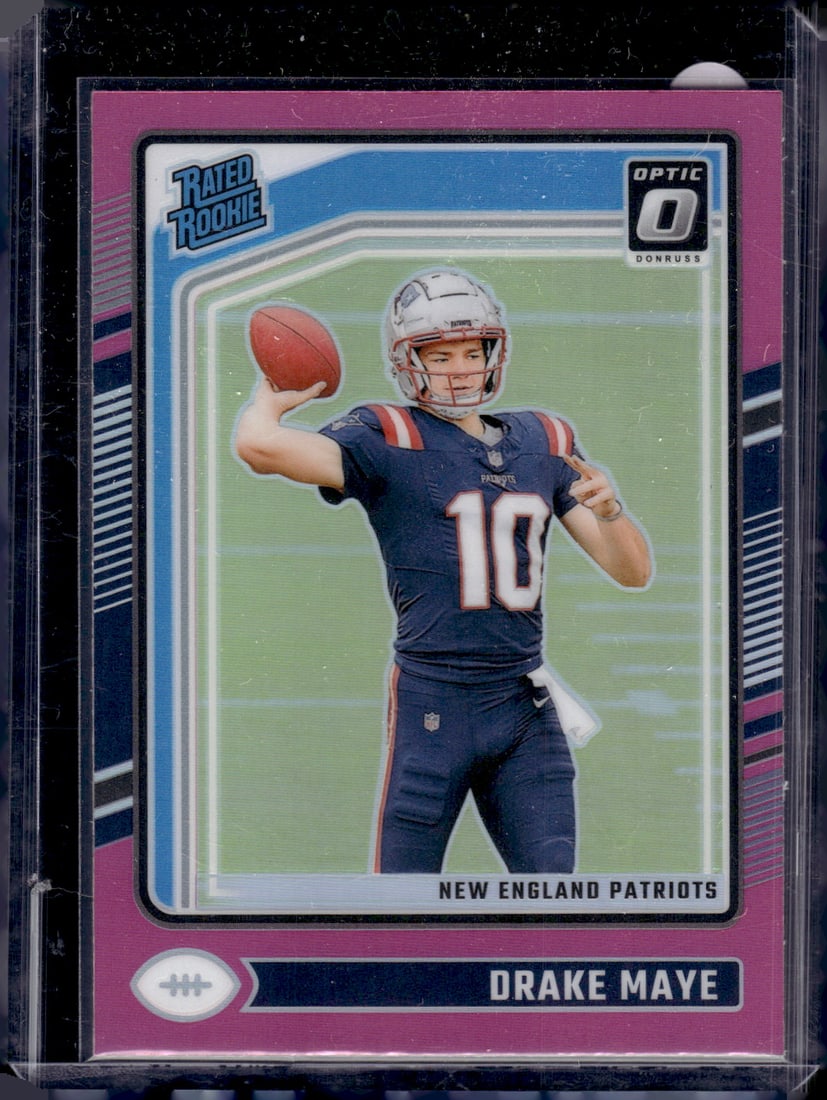 Drake Maye Rookie Card Pink Prizm 2024 Donruss Optic #229 Patriots Football Card (1 of 2)