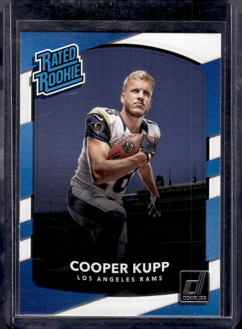 Cooper Kupp Rookie Card 2017 Panini Donruss #329 Rams Football Card: Panini Select, Prizm, Mosaic, Contenders, Zenith, Phoenix, Illusions, Absolute, Rookie NFL Sports Trading Cards, SP, SSP, Cards, Football Cards for Sale Near Me, Superbowl & Hall of Fame Player Cards,