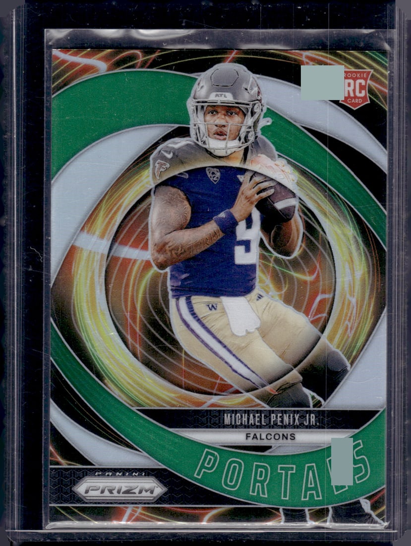 Michael Penix Jr. Rookie Card Portals Green Prizm 2024 Panini Prizm #6 Falcons (1 of 2)