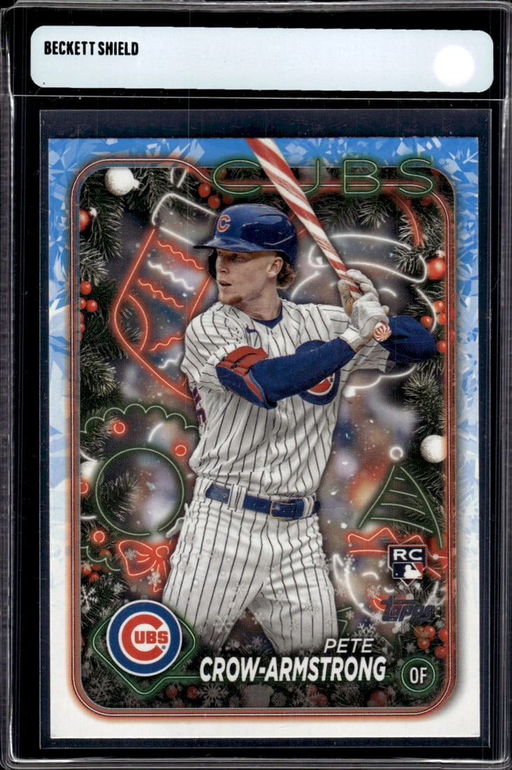Pete Crow-Armstrong Rookie Card Candy Cane Bat SP 2024 Topps Holiday #H136 (1 of 2)