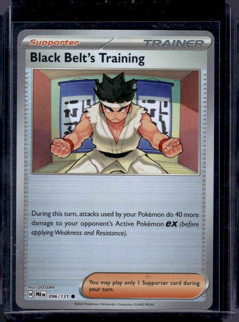 2025 Pokemon Prismatic Evolutions Black Belt's Training Poke Ball Pattern #96: TCG, Pikachu, Charizard, Rare, Secret Rare, Holo Cards, Pokemon & TCG Cards sold near Me, Nintendo, Evee, Houndoom, Reverse Holo Cards, 3 Star Ultra Rare, EX