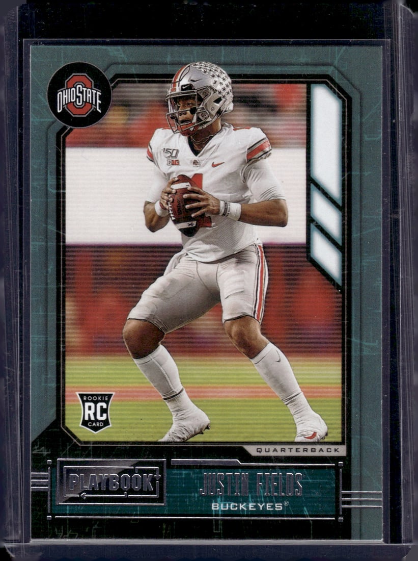 Justin Fields Rookie Card 2021 Panini Chronicles Playbook Draft Picks #333 OSU Buckeyes (1 of 2)