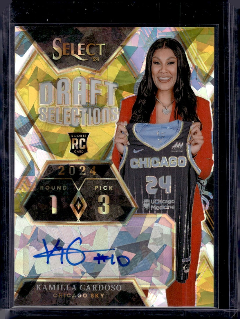Kamilla Cardoso Cracked Ice Rookie Auto 2024 Panini Select WNBA #DSS-KC Chicago Sky (1 of 2)