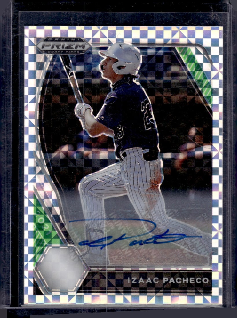 Izaac Pacheco Power Plaid Prizm Auto /17 2021 Prizm Draft Picks #PDP39 Detroit Tigers (1 of 2)