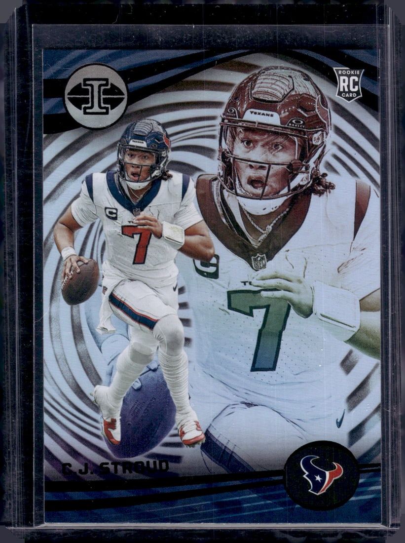 Cj Stroud Rookie Card 2023 Panini Illusions #43 Houston Texans Football Card: Panini Select, Prizm, Mosaic, Contenders, Zenith, Phoenix, Illusions, Absolute, Rookie NFL Sports Trading Cards, SP, SSP, Cards, Football Cards for Sale Near Me, Superbowl & Hall of Fame Player Cards,