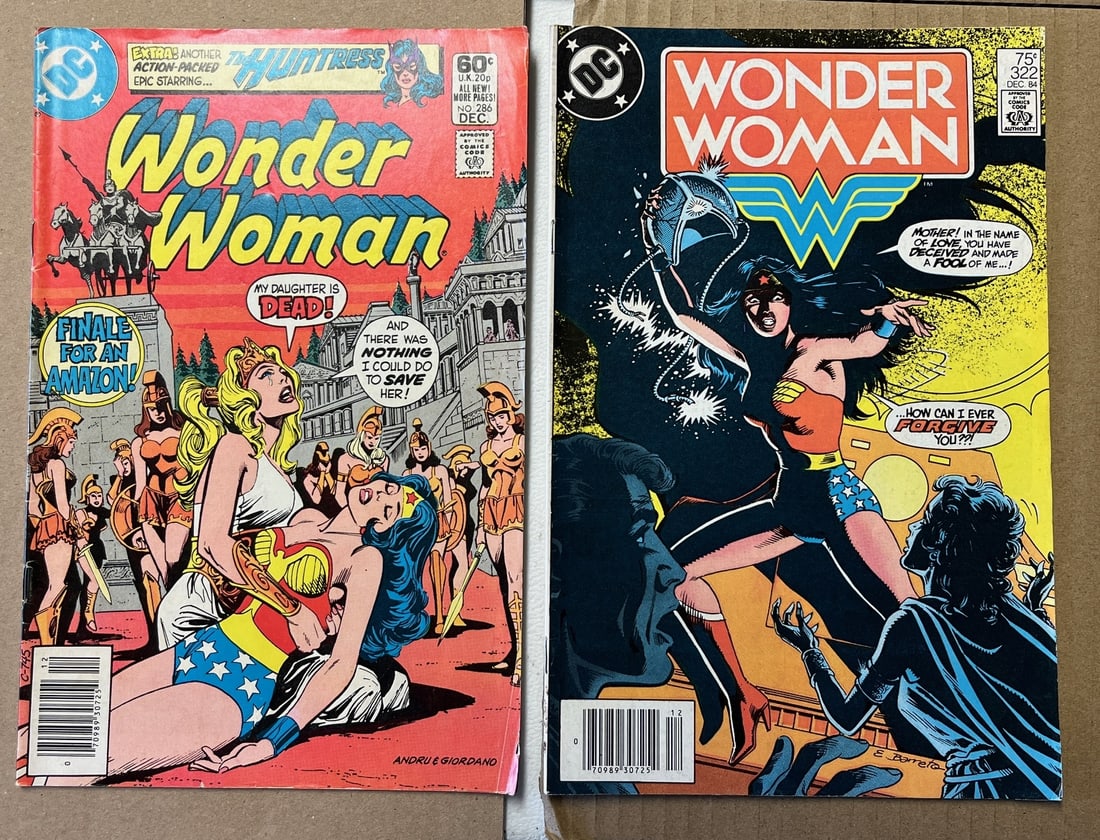 Wonder Woman Vintage DC Comic Book Lot: 1981 #286 & 1984 #322 Newsstand Variants (1 of 3)