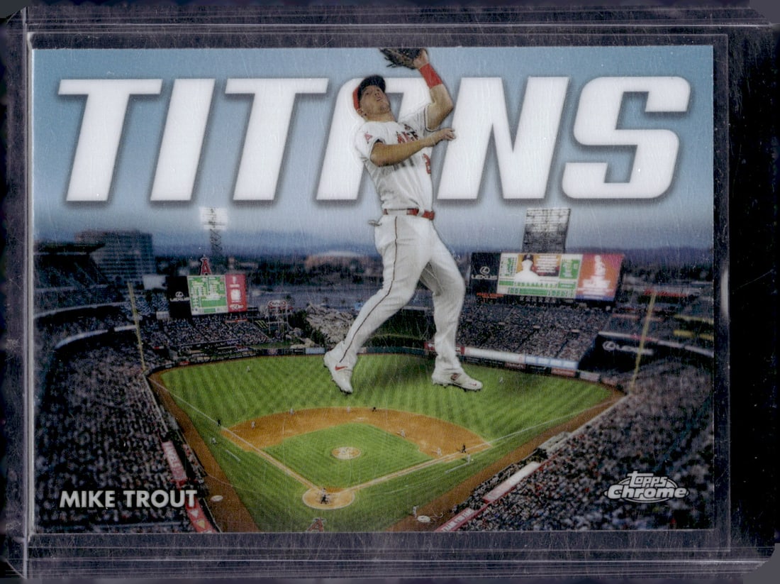 Mike Trout Titans Refractor 2023 Topps Chrome #CT-3 Angels Baseball Card (1 of 2)