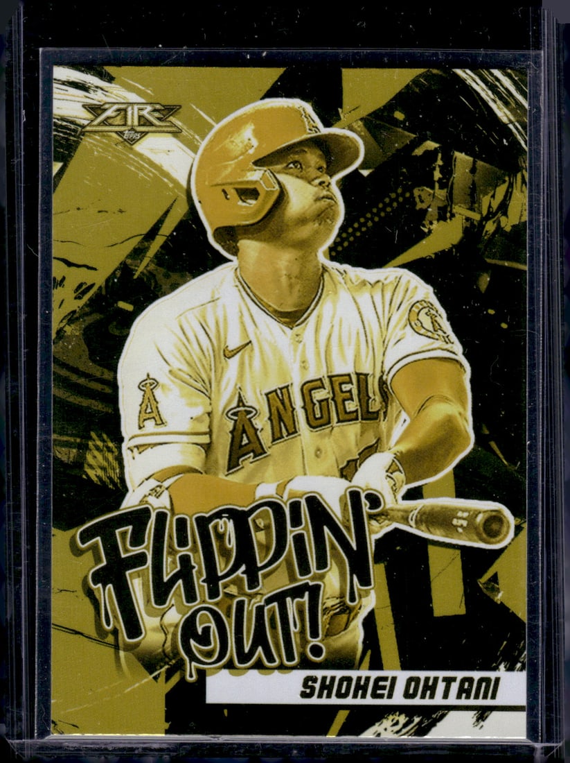 Shohei Ohtani Flippin Out Gold Minted 2022 Topps Fire #FG-7 Angels, Dodgers (1 of 2)
