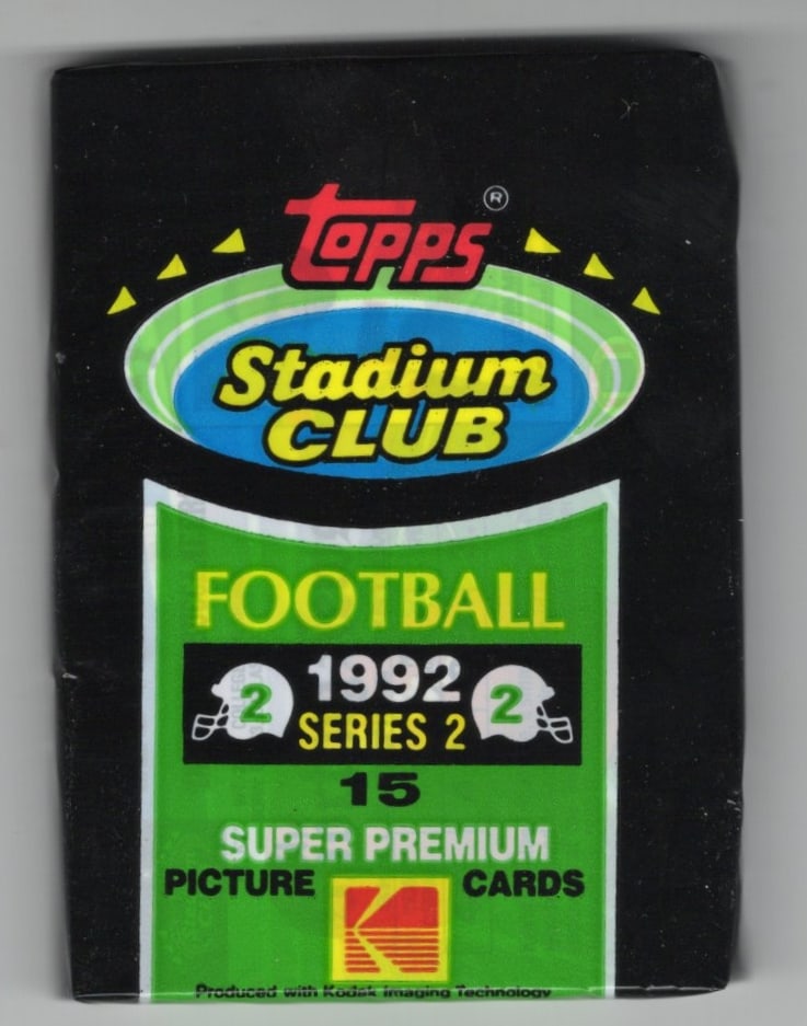 1992 Topps STADIUM CLUB SERIES 2 Super Premium Football Card Retail Box Wax Pack - John Elway, Dan: Vintage Valuable Football NFL Trading & Sports Cards, Old Sports Cards Sold On Line, Auction Lots Sold On Line, Super Bowl and Hall of Fame Players, Dallas Cowboys, Buffalo Bills, Steelers, 49ers, Joe