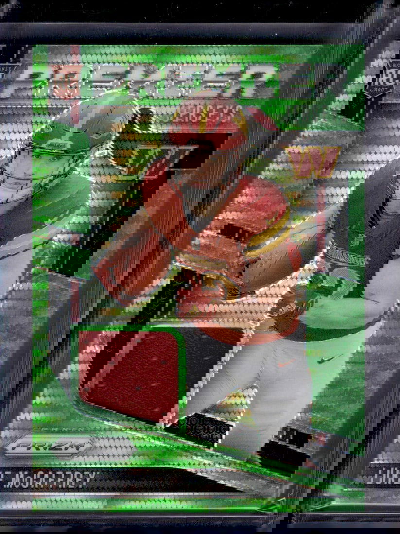 Luke McCaffrey Rookie Card Neon Green Pulsar Patch 2024 Panini Prizm #PJ-LMY: Panini Select, Prizm, Mosaic, Contenders, Zenith, Phoenix, Illusions, Absolute, Rookie NFL Sports Trading Cards, SP, SSP, Cards, Football Cards for Sale Near Me, Superbowl & Hall of Fame Player Cards,