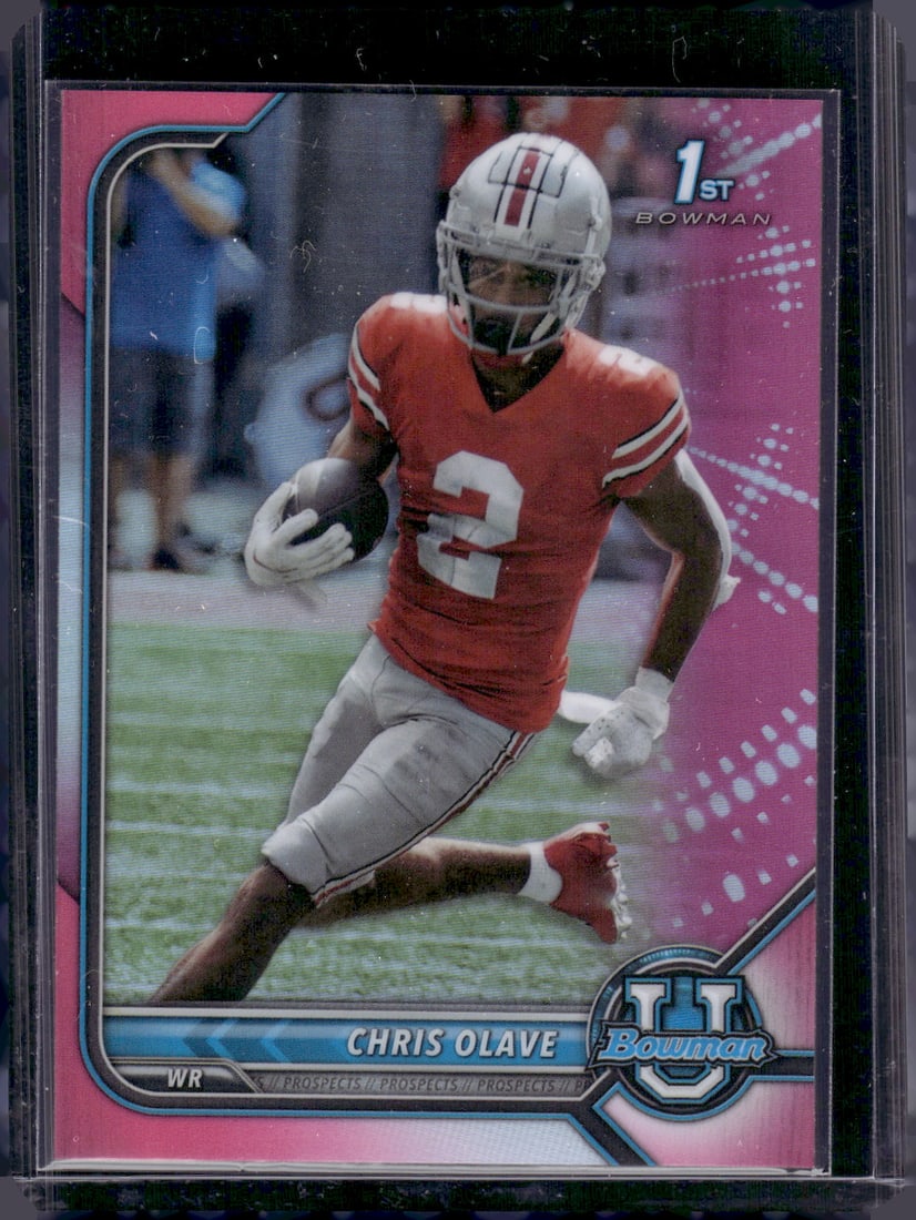 Chris Olave 1st Bowman Pink Refractor 2022 Bowman U Chrome #14 Ohio State, Saints (1 of 2)