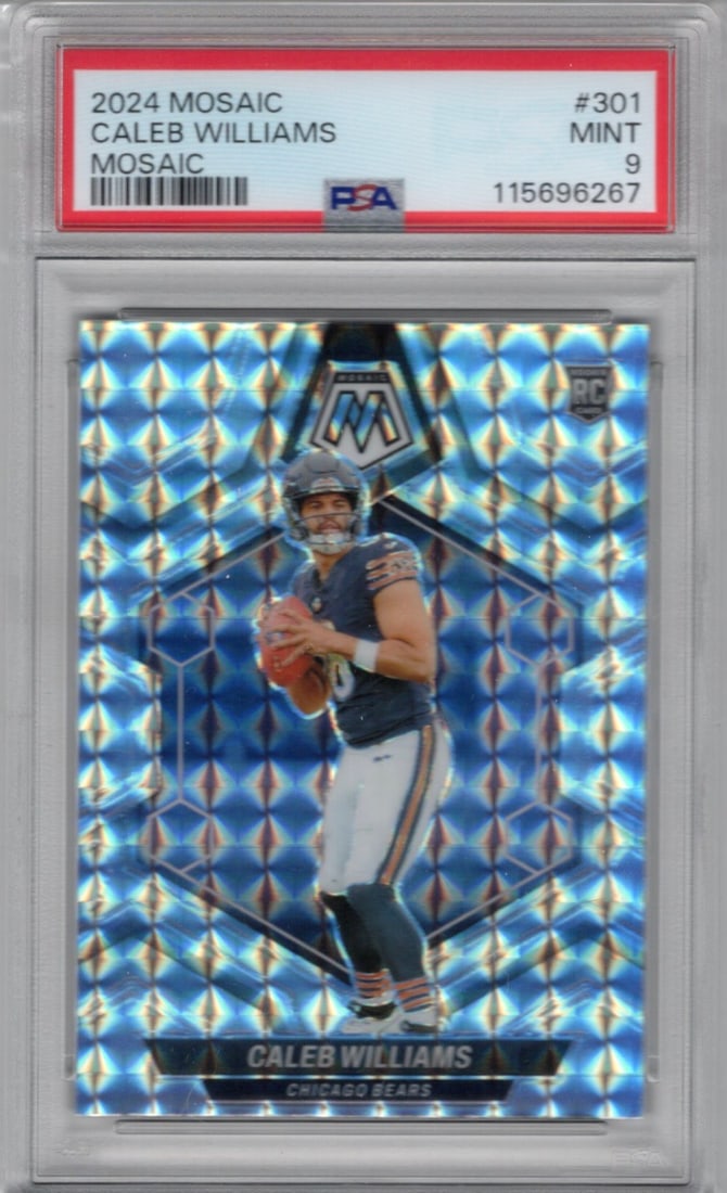 Caleb Williams Rookie Card Silver Mosaic Prizm 2024 Panini Mosaic #301 PSA 9 Bears (1 of 2)