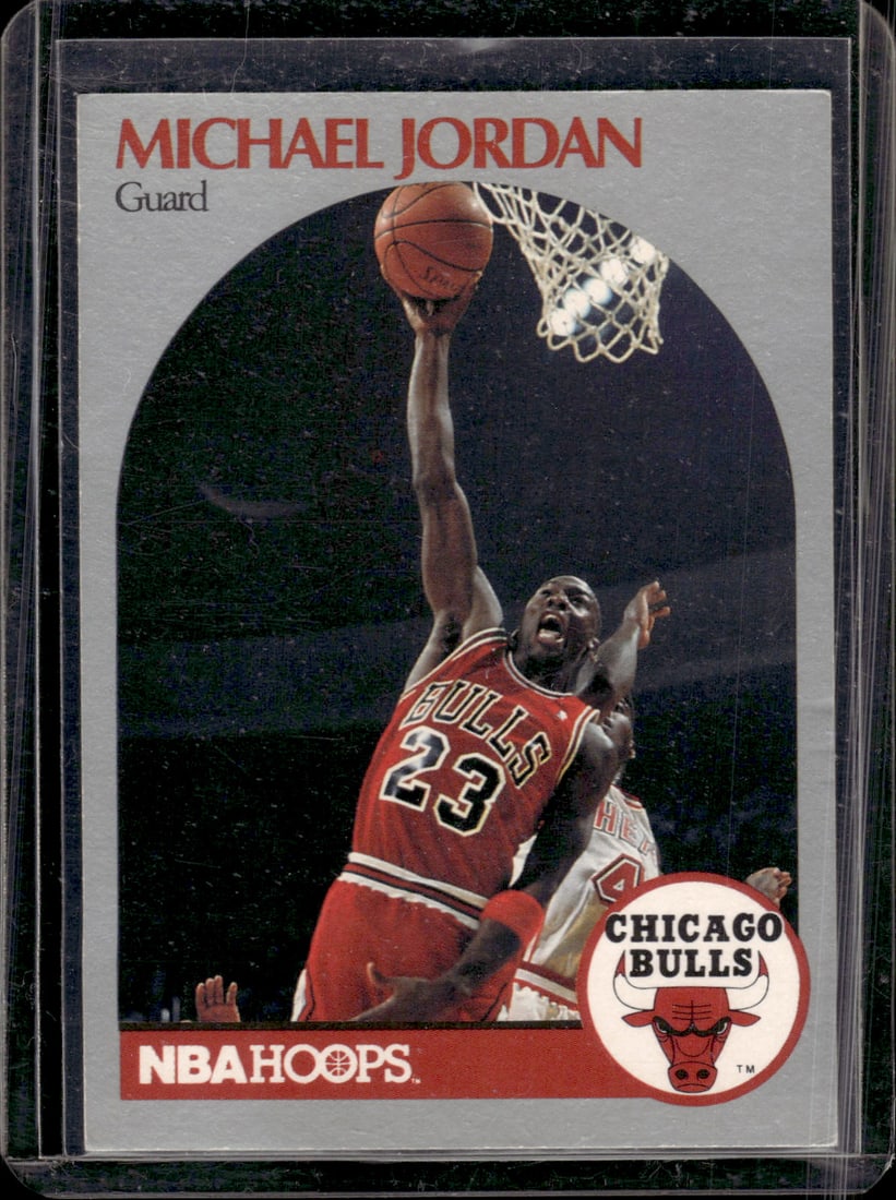 Michael Jordan 1990-91 NBA Hoops #65 Chicago Bulls: Panini Select, Prizm, Mosaic, Contenders, Revolution, Phoenix, NBA Hoops, Rookie NFL Sports Trading Cards, Silver, SP, SSP, Wave Prizms, Numbered Cards, Basketball sports Cards for Sale Near Me, NBA C