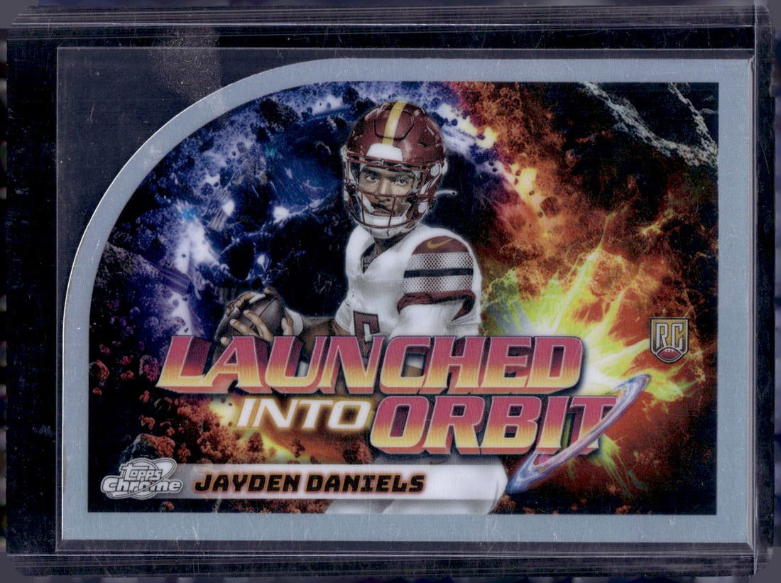 Jayden Daniels Rookie Card Launched Into Orbit Die Cut Refractor 2024 Topps Cosmic Chrome #LIO-10 (1 of 2)