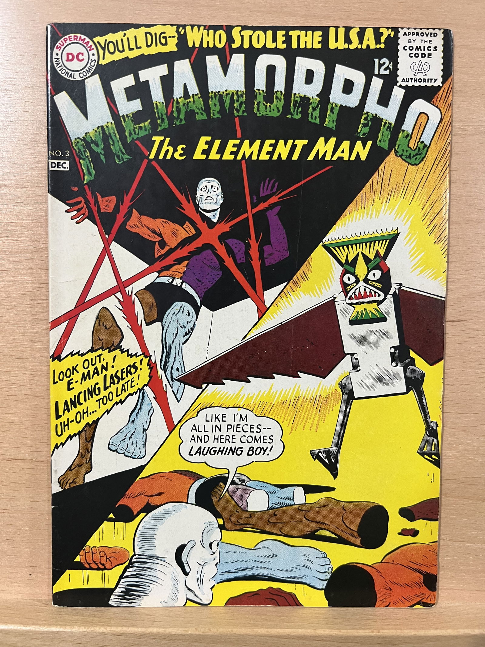Metapmorpho the Element Man Vintage DC Comic Book, 1965 #3 December, Silver Age (1 of 3)