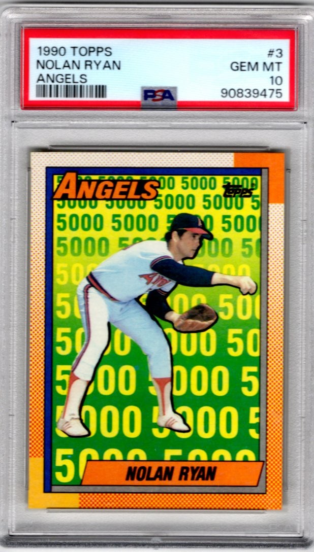 Nolan Ryan 1990 Topps #3 PSA 10 Angels Baseball Card (1 of 2)
