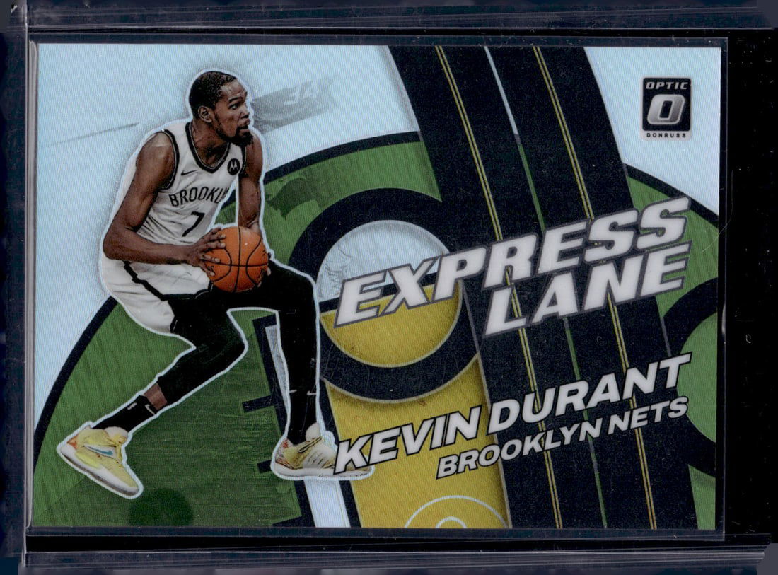 Kevin Durant Expess Lane Lime Green Prizm /149 2021-22 Donruss Optic #25 (1 of 2)