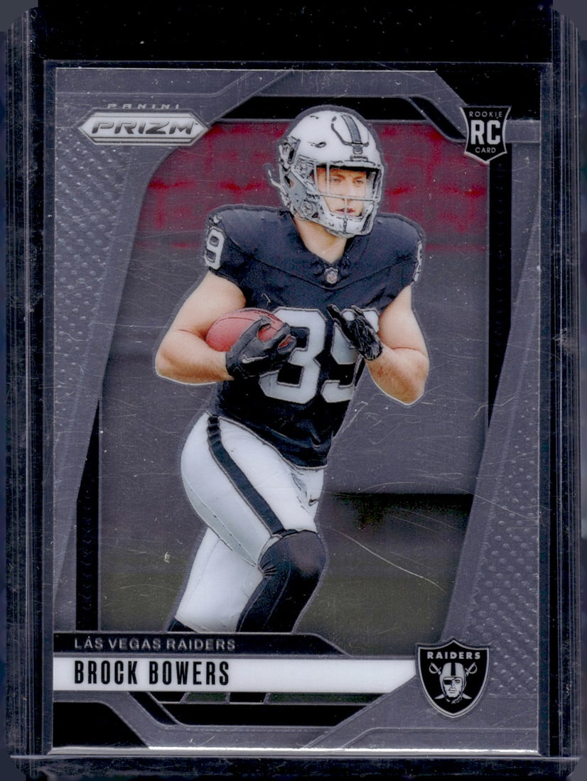 Brock Bowers Rookie Card 2024 Panini Prizm #315 Las Vegas Raiders: Panini Select, Prizm, Mosaic, Contenders, Zenith, Phoenix, Illusions, Absolute, Rookie NFL Sports Trading Cards, SP, SSP, Cards, Football Cards for Sale Near Me, Superbowl & Hall of Fame Player Cards,