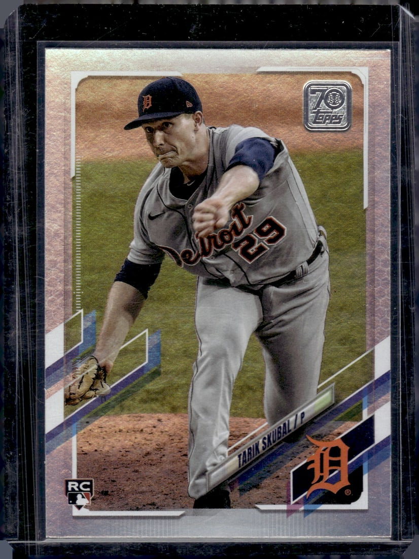 Tarik Skubal Rookie Card Rainbow Foil 2021 Topps #92 Detroit Tigers Baseball Card (1 of 2)